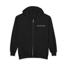 Load image into Gallery viewer, YouAreLoved Full Zip Hoodie (Black)