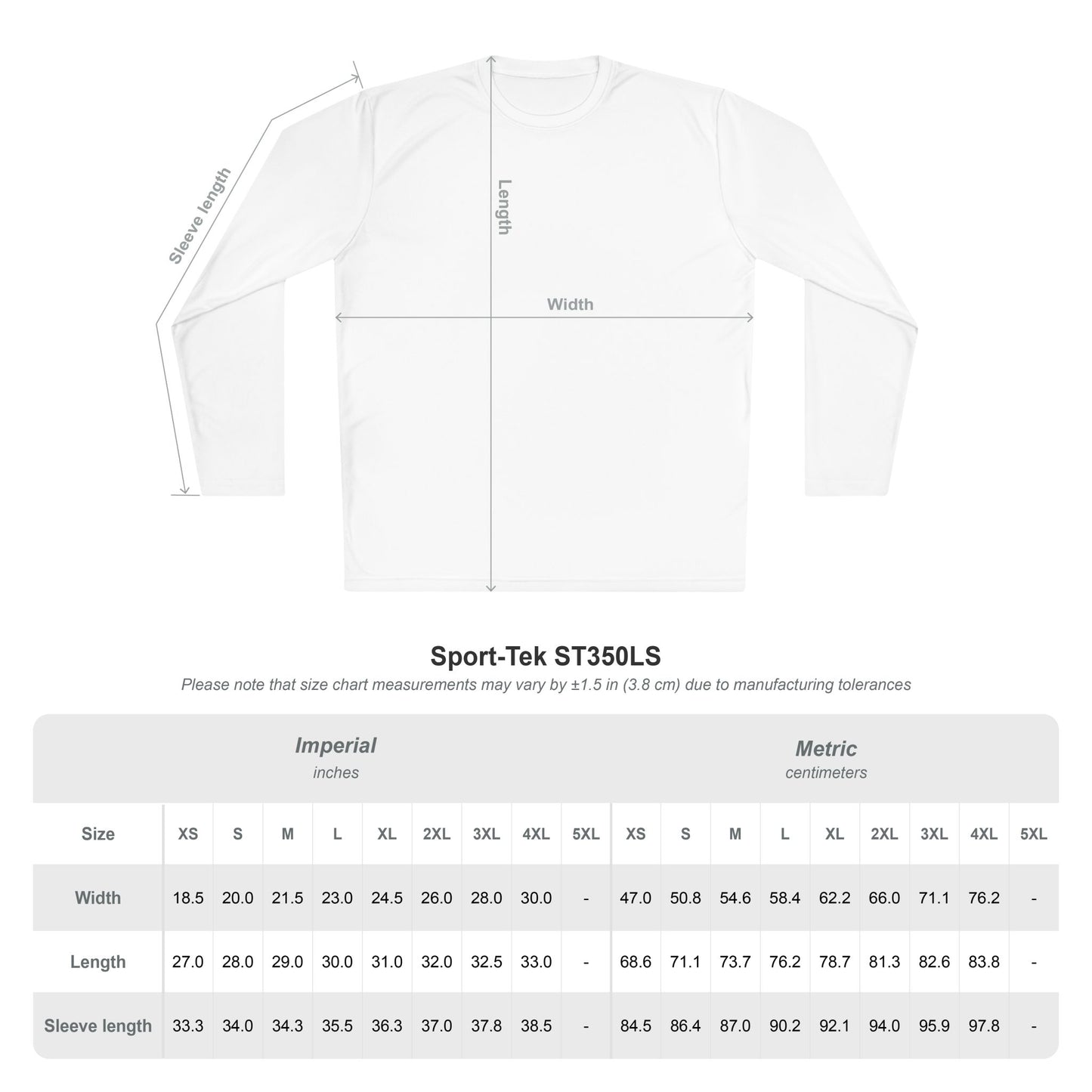 PRESS AHEAD Performance Long Sleeve T-Shirt (White)