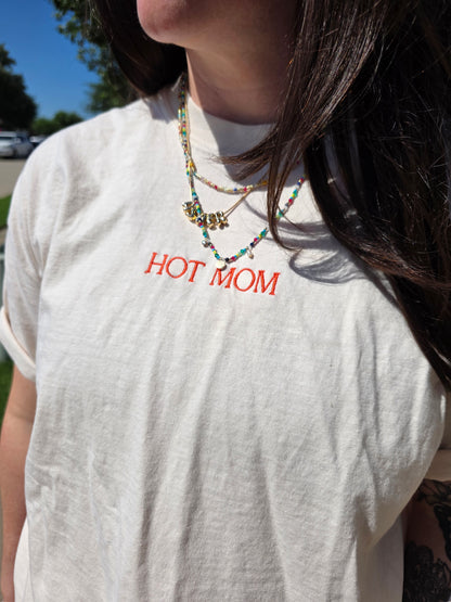 Hot Mom T-Shirt (Coral Logo)