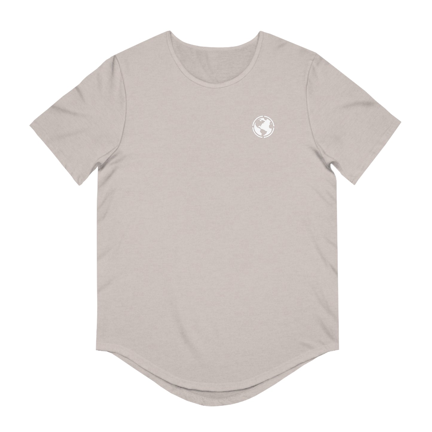 Globe Curved Hem T-Shirt (Grey)