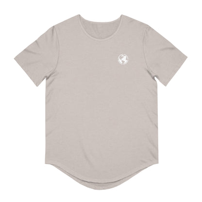 Globe Curved Hem T-Shirt (Grey)