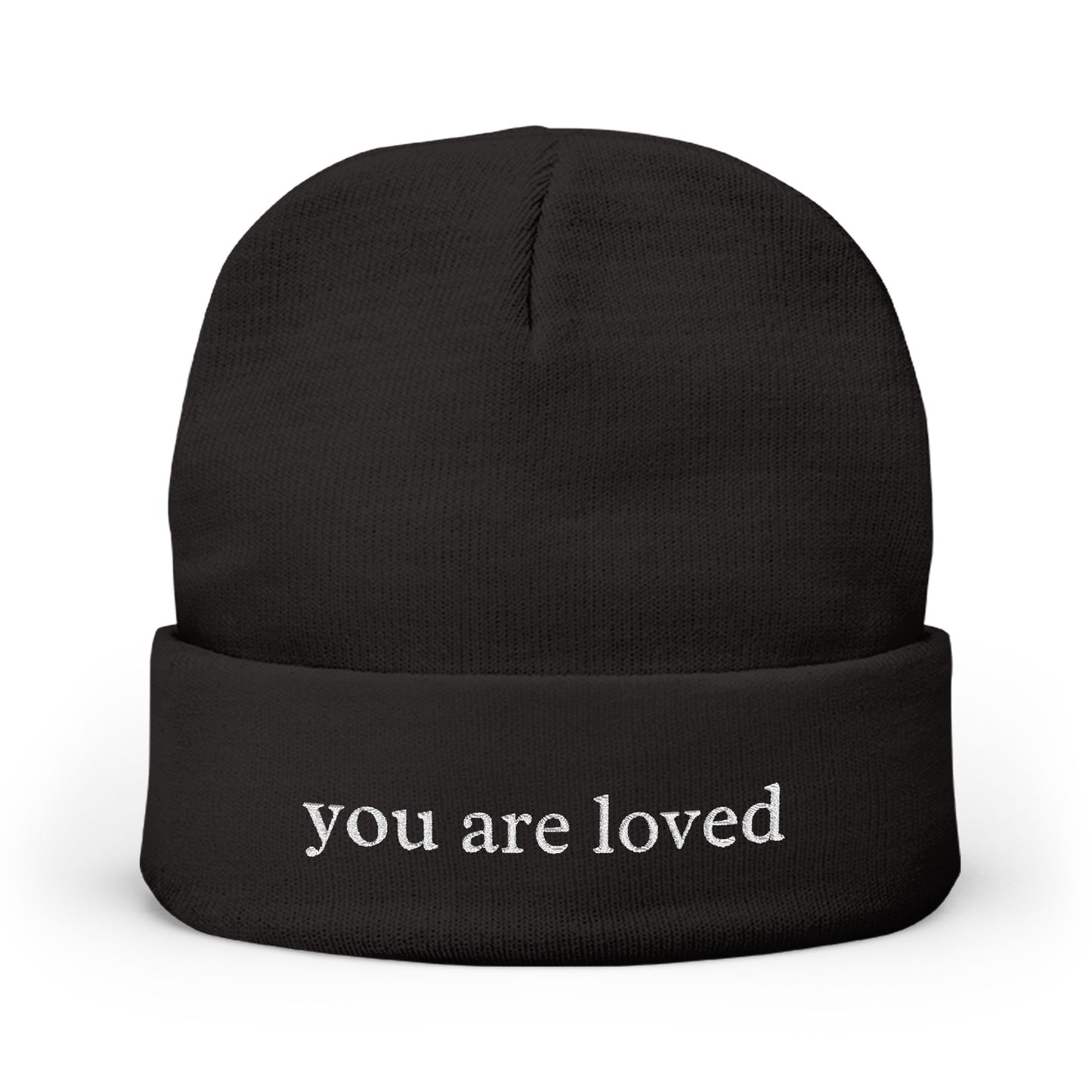 You Are Loved Knit Beanie (Black)