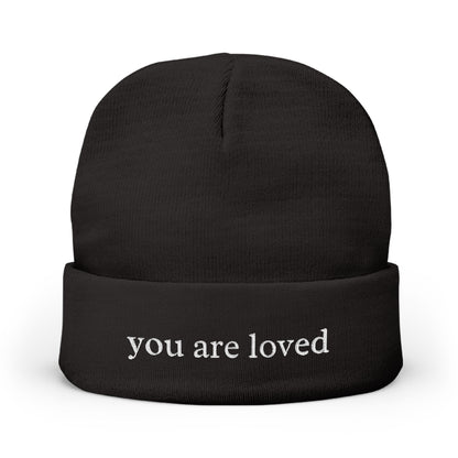 You Are Loved Knit Beanie (Black)