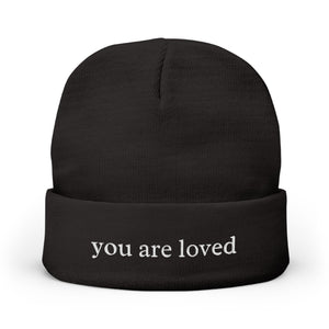 You Are Loved Knit Beanie (Black)