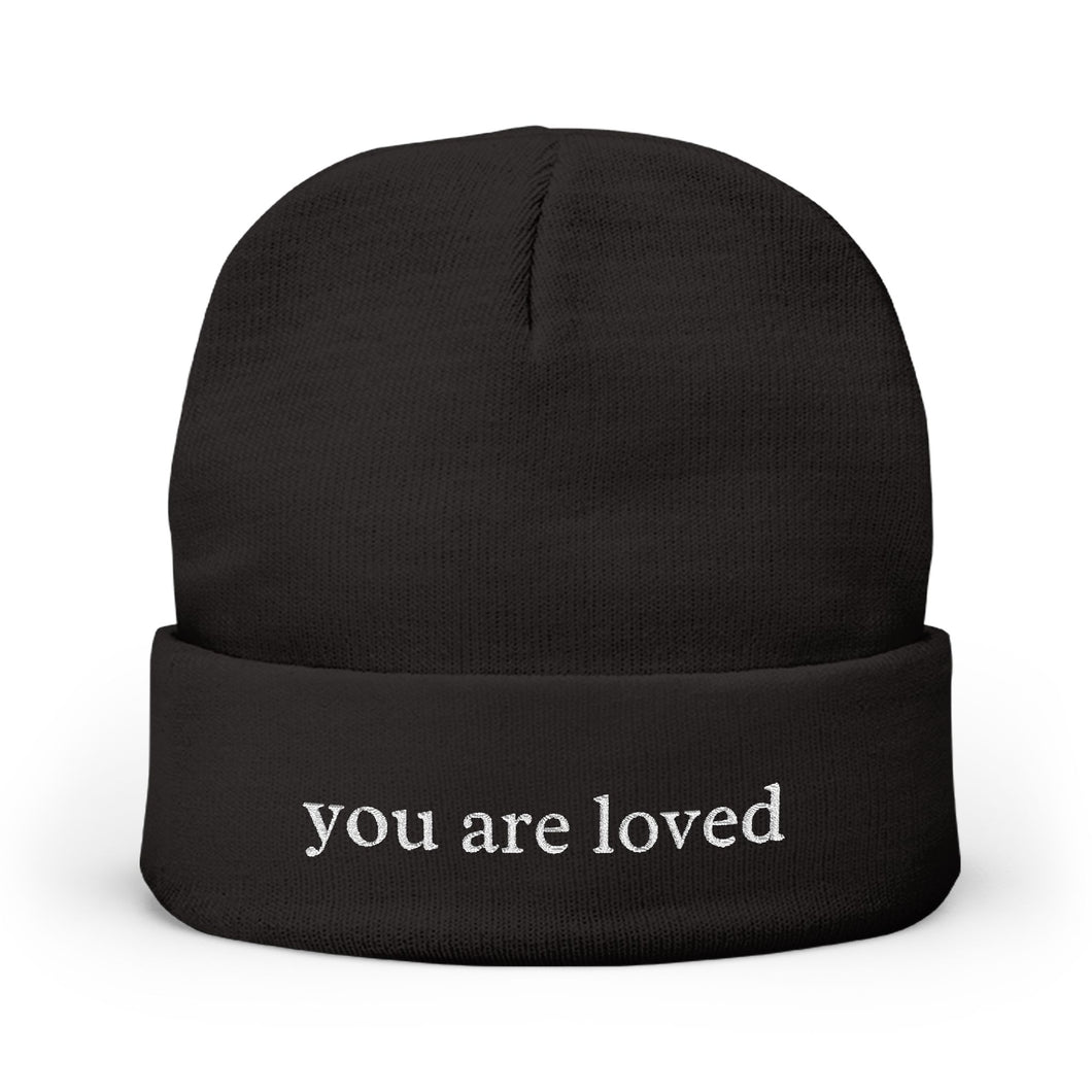 You Are Loved Knit Beanie (Black)