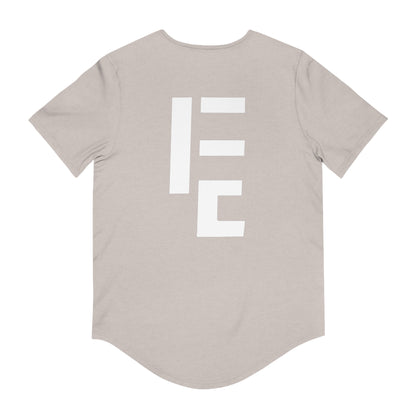 Globe Curved Hem T-Shirt (Grey)