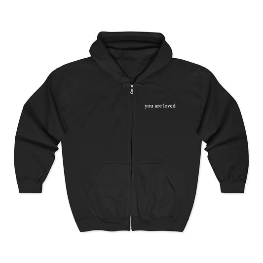 YouAreLoved Full Zip Hoodie (Black)