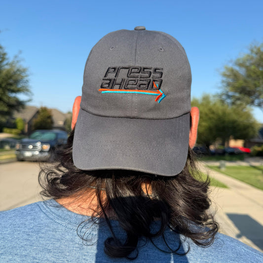 PRESS AHEAD Arrow Dad Hat (Grey)