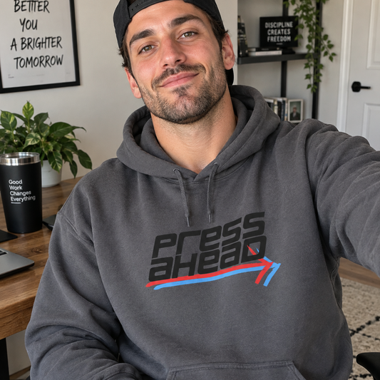 PRESS AHEAD Arrow Hoodie (Charcoal)