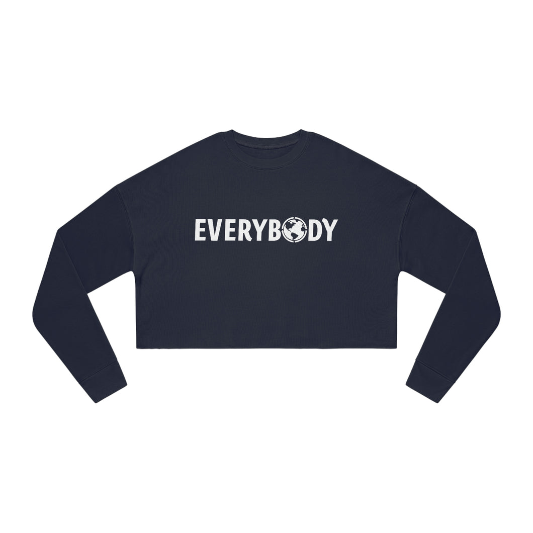 For Everybody Signature Women's Cropped Long Sleeve Shirt (Navy) - For Everybody LLC